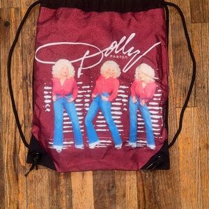 Dolly Parton Drawstring Bag - Burgundy